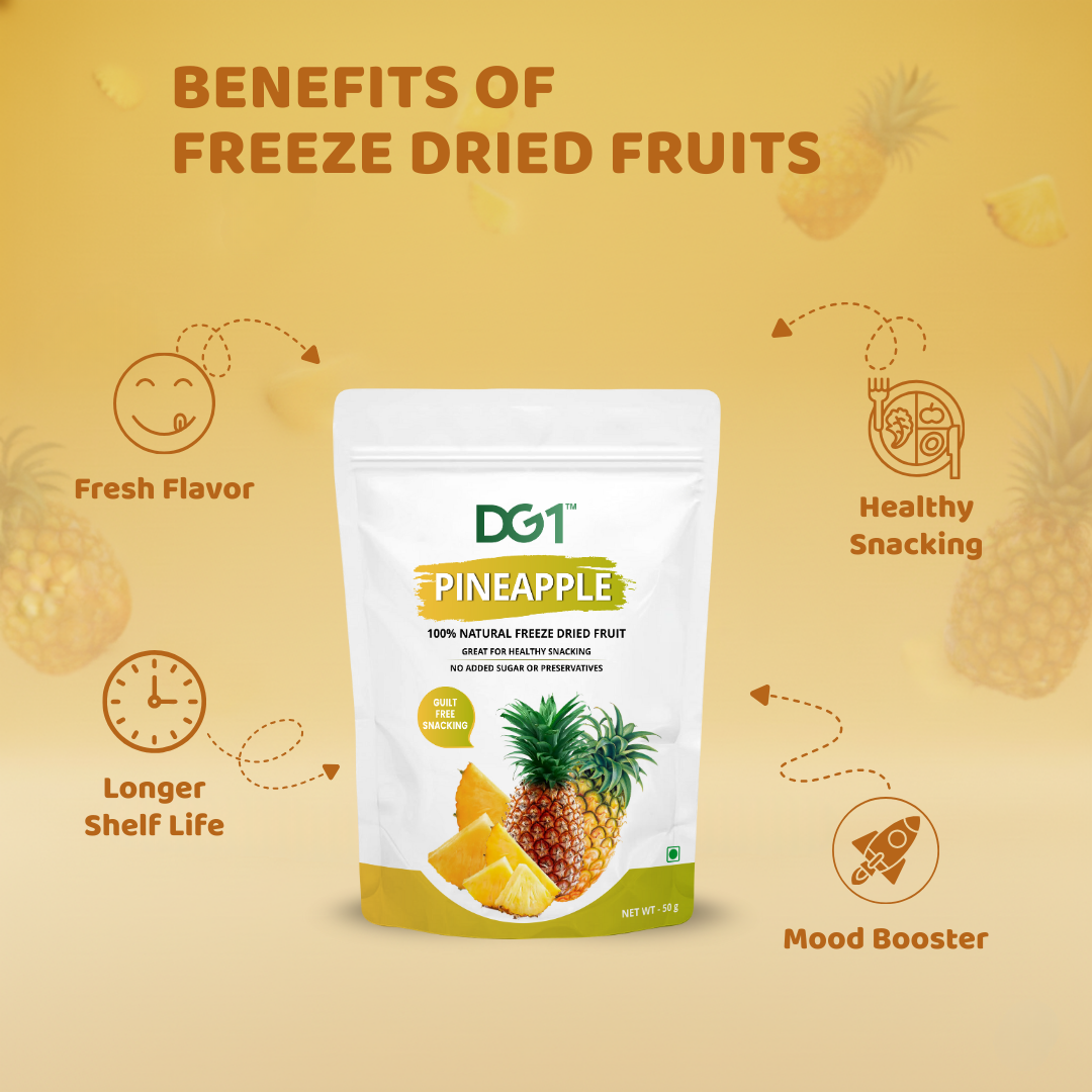 DG1 Freeze Dried Pineapple Chunks