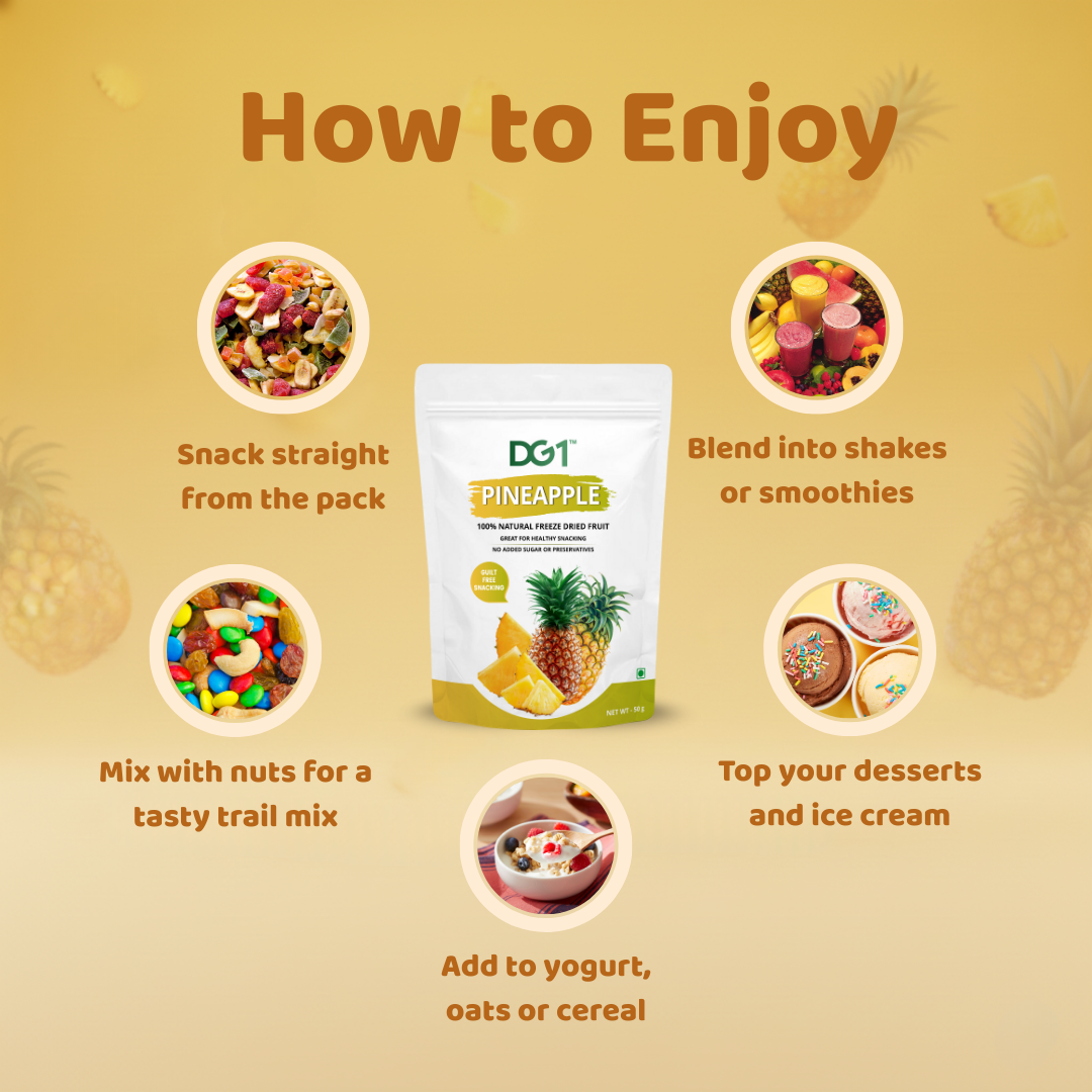 DG1 Freeze Dried Pineapple Chunks