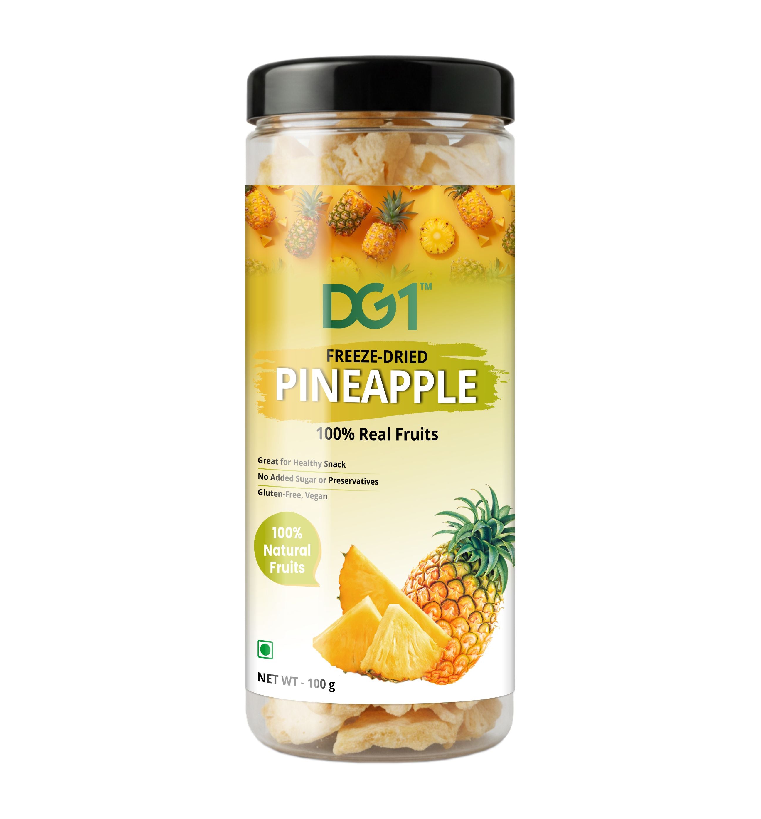 DG1 Freeze Dried Pineapple Chunks